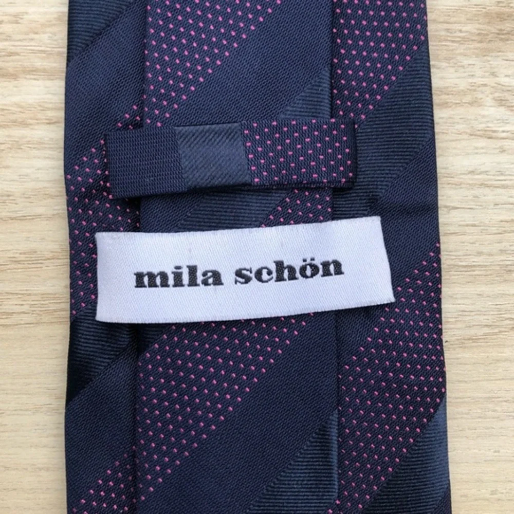 Mila Schön Silk Tie In Rich Dark Blue!